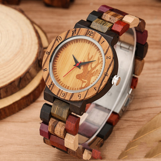 Reloj Casual de Cuarzo con Detalles en Madera - Image 2