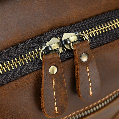 Mochila de Cuero Retro para Hombre - Gran Capacidad y Múltiples Bolsillos - Image 18