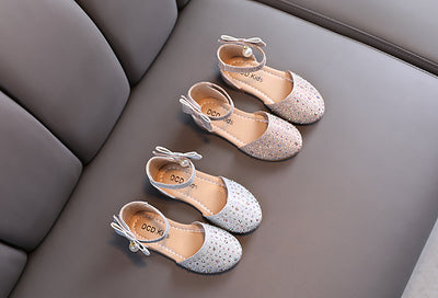 Zapatos de Cuero Infantiles con Perlas y Brillantes - Image 5