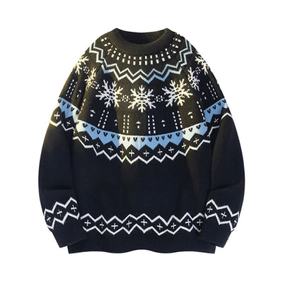 Suéter Tejido para Hombre con Diseño Navideño de Copos de Nieve - Image 5