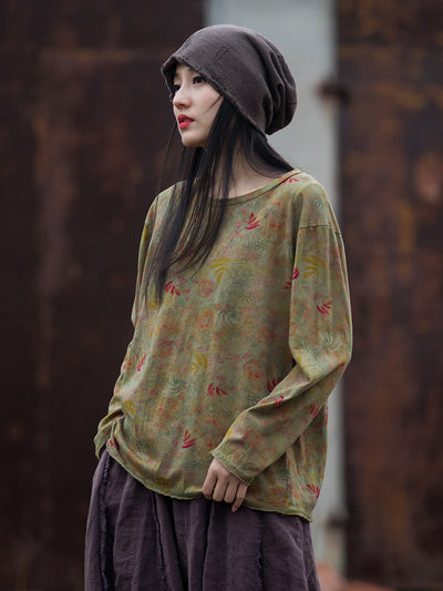 Camiseta Artística de Algodón y Lino con Estampado Digital y Efecto Desgastado - Image 19