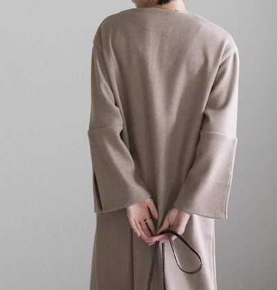 Abrigo Holgado de Lana para Mujer Otoño e Invierno - Image 18