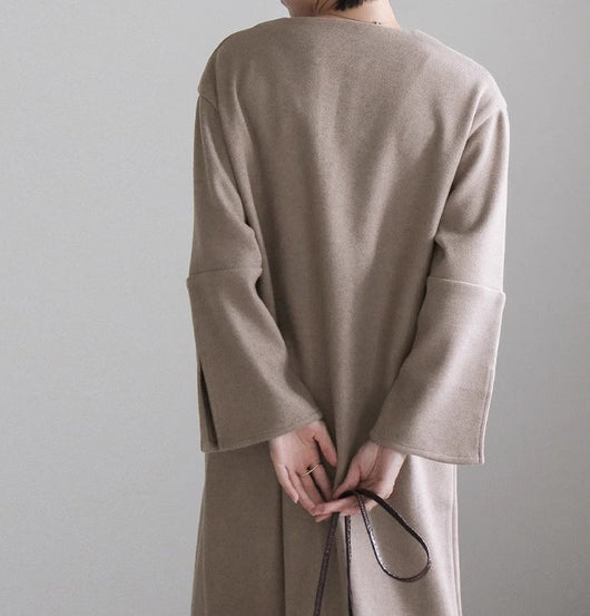 Abrigo Holgado de Lana para Mujer Otoño e Invierno - Image 18