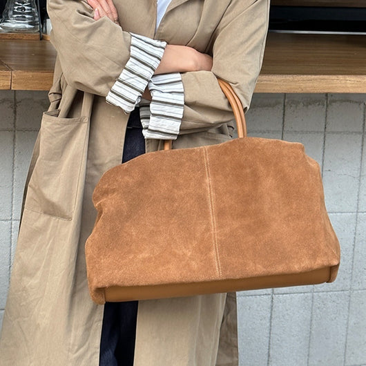 Bolso Tote Retro de Cuero Gamuza Premium para el Día a Día