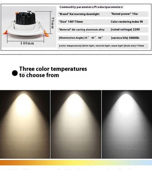 Foco Downlight LED COB Profesional para Techo 75mm - Image 11