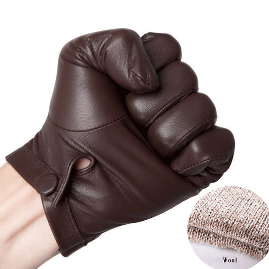 Guantes de Piel de Oveja Forrados en Polar para Hombre - Cálidos y Resistentes - Image 4