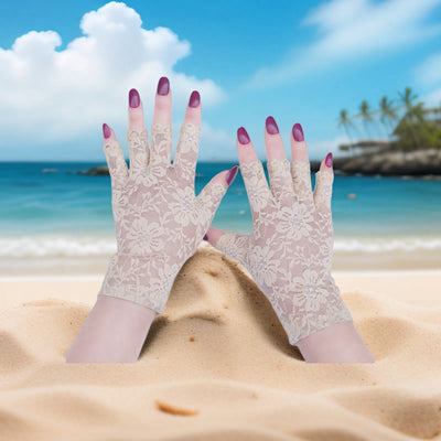 Guantes de Encaje sin Dedos con Protección Solar para Mujer Verano - Image 6
