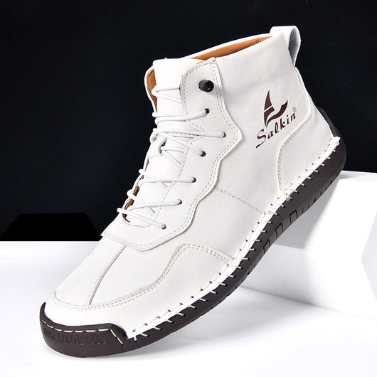 Botas Altas Retro de Cuero - Estilo Casual Urbano - Image 18
