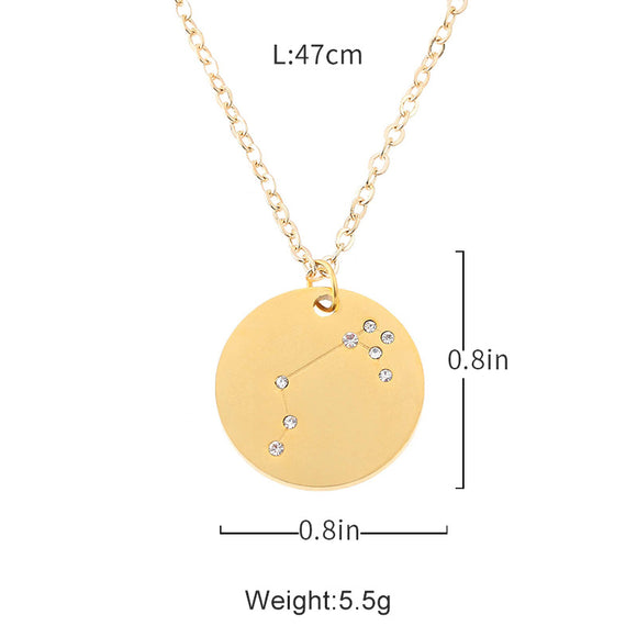 Collar Constelaciones con Diamantes de Acero Titanio para Mujer