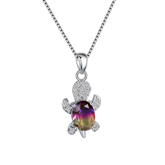 Collar de Tortuga con Turmalina Diamante Azul Verdoso - Image 16