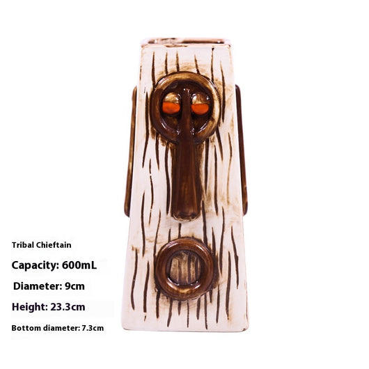 Taza Cerámica Tikí Rostro Humano - Vaso de Cerveza y Cóctel Estilo Isla de Pascua - Image 13