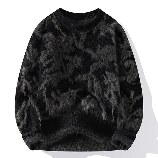 Suéter Holgado Cuello Redondo para Hombre - Tejido Cálido Otoño Invierno - Image 3