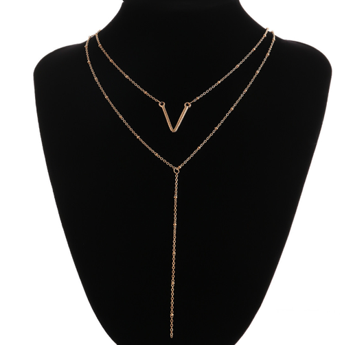 Collar Colgante V Vintage con Lentejuelas de Aleación - Gargantilla Multicapa - Image 4