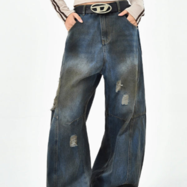 Jeans Rotos Vintage Lavado Americano Premium para Mujer