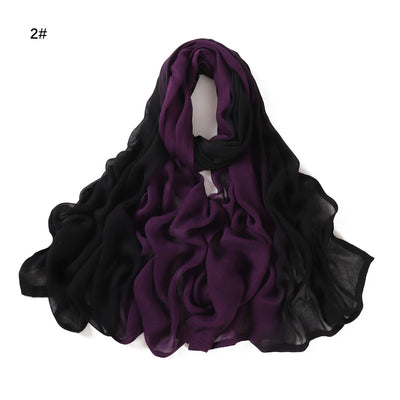 Foulard Ligero de Rayón con Degradado Pintado a Mano - Protección Solar - Image 12