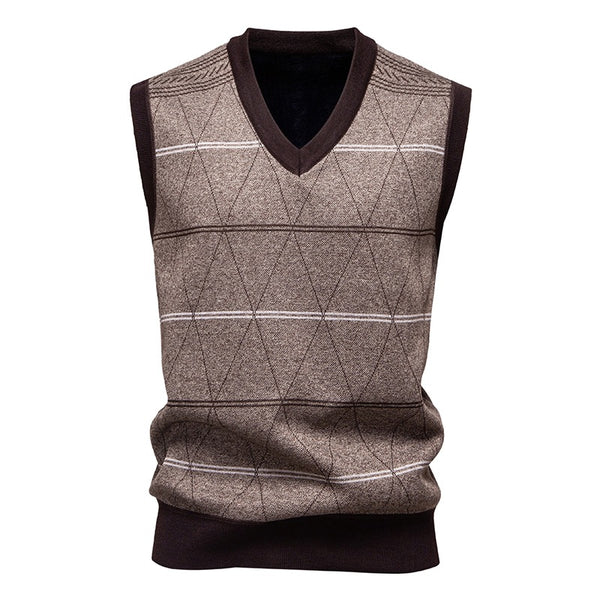 Chaleco Pullover Acolchado para Papá - Diseño Diamante Cálido