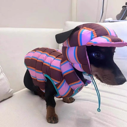 Chaleco Rayado para Mascotas Otoño e Invierno