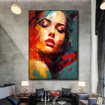 Cuadro Abstracto de Mujer Elegante al Óleo - Pintura Hecha a Mano para Decoración Moderna - Image 4