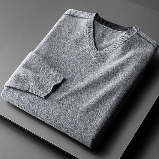 Suéter Cuello V Casual para Hombre Talla Grande - Image 5