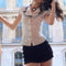 Blusa Estilo Francés con Moño y Lunares