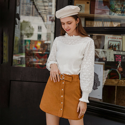 Falda Casual Slim en Camel