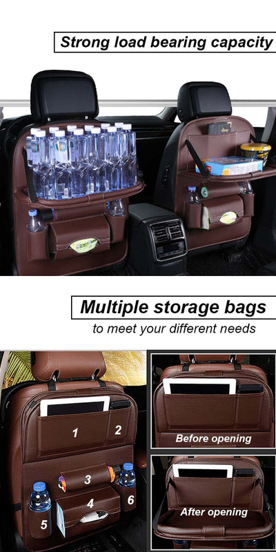Organizador Multifuncional para Auto con Mesa Plegable y Cuero PU - Image 12