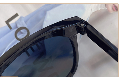 Cream square-style sunglasses with dark lenses, featuring small silver accents on the frame corners. - Image 7