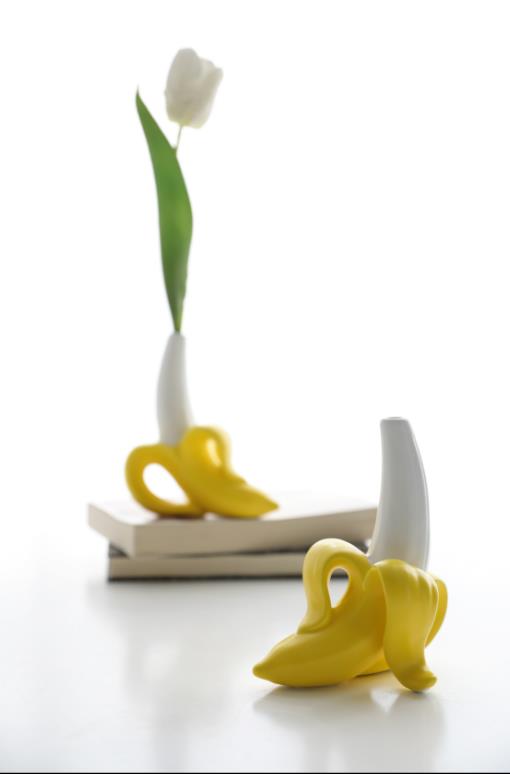 Florero de Cerámica Banana con Sistema Hidropónico - Image 3