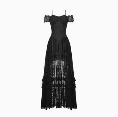 Vestido Gótico Romántico de Encaje Elegante Retro - Image 2