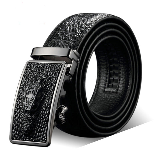 Cinturón de Cuero Genuino para Hombre con Hebilla Automática