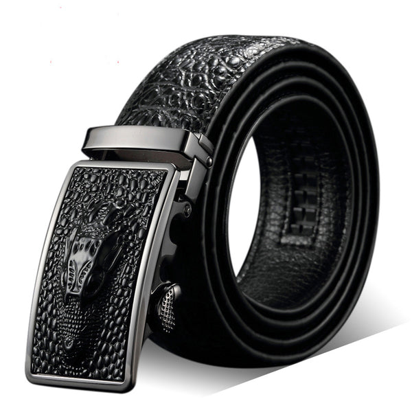 Cinturón de Cuero Genuino para Hombre con Hebilla Automática