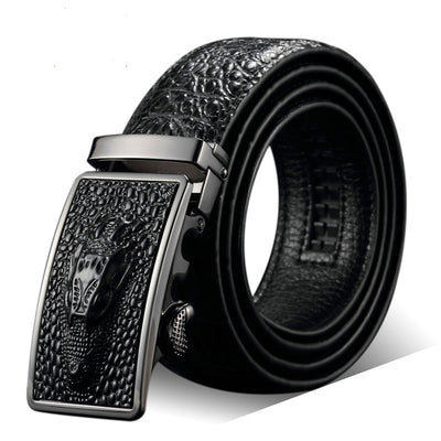 Cinturón de Cuero Genuino para Hombre con Hebilla Automática
