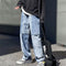 Jeans Ancho con Costuras Decorativas para Hombre