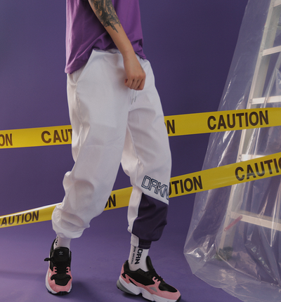 Pantalones Hip Hop Japoneses Otoño con Costuras de Color y Estampado de Letras - Image 5