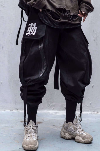 Pantalones Overol Sueltos con Bordados y Detalles Motorizados para Hombre - Image 3