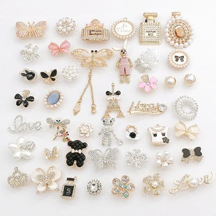 Adornos de Cristal Brillante para Zapatos - Accesorios DIY Estilo Clásico con Flor de Perla - Image 101