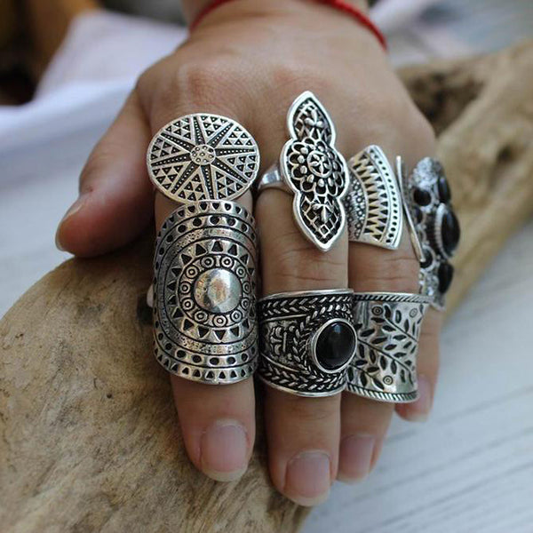 Juego de 8 Anillos Vintage