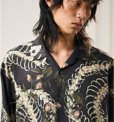 Camisa Cubana de Manga Corta con Patrón de Hueso de Serpiente - Diseño Original - Image 28