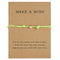 Adjustable Bracelet Paper Card Five Pointed Star Braid Verde Five pointed star