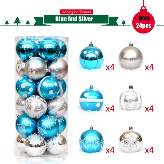 Set de 24 Bolas Navideñas Transparentes 6cm - Diseños Pintados a Mano - Image 15