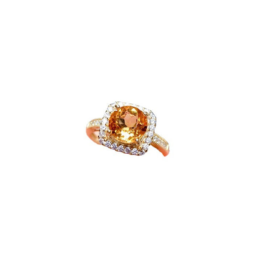 Anillo de Citrino Brasileño Natural con Incrustación de Plata - Suerte y Abundancia - Image 2