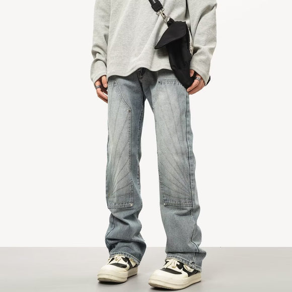 Pantalones Skinny Desgastados Retro para Hombre - Corte Recto Versátil