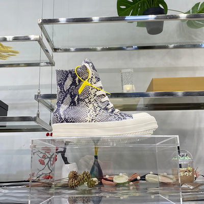 Sneakers Altos de Cuero con Patrón Pitón y Plataforma - Estilo Casual Niche - Image 10