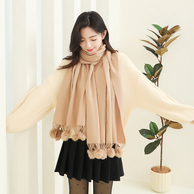 Capa Elegante para Mujer con Pompones - Mezcla de Cachemira y Lana - Image 22