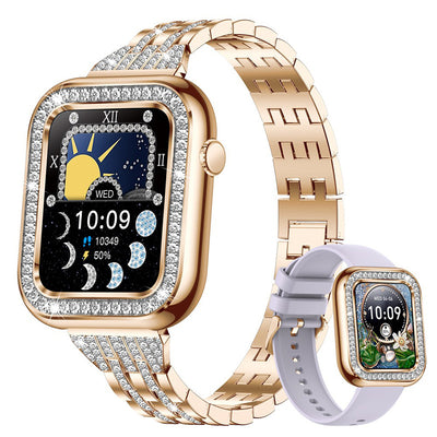 Reloj Inteligente Cuadrado para Mujer con Diamantes y Resistencia al Agua - Image 3