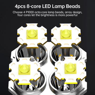 Linterna LED Recargable de 4 Núcleos Ultra Potente - Alcance Extremo - Image 9