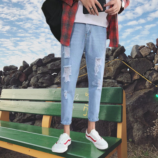 Pantalones Vaqueros Rotos para Hombre