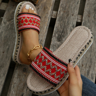 Sandalias Étnicas Verano Mujer - Chanclas Plataforma Gruesa Colores Pastel - Image 3