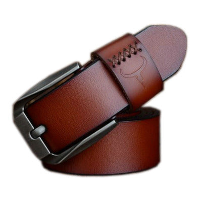Cinturón de Cuero para Hombre con Hebilla de Pasador