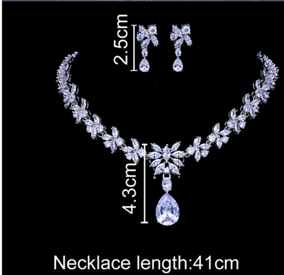 Conjunto de Collar y Aretes de Circón Brillante - Image 6